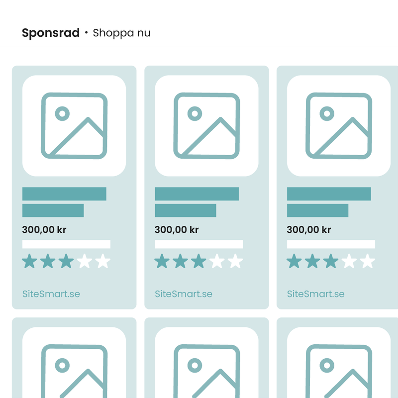 Illustration som visar Googles shopping flöde.